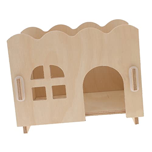 BCOATH 1Stk Hamster-Ausweich goldenes Versteck Kaninchenspielzeug für Hasen Hamster-Naturhaus kleines Tier igelunterschlupf pet Supplies Haustier-Mäuse-Hütte Spielhaus Hölzern Weiß von BCOATH