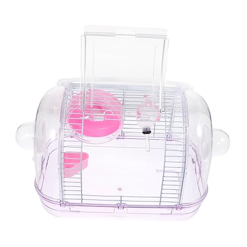 BCOATH 1Stk Hamsterkäfig kleine Tragetasche Hamster-Reisetransporter Haustier Hase Hamsterheime meerschweinchen käfig Hamster-Villa-Basiskäfig reisender Haustierkäfig Plastik Rosa von BCOATH