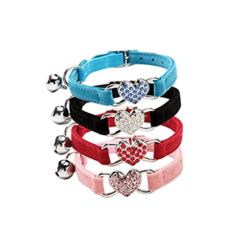 BCOATH 1Stk Katzenkette aus Strass Katzenhalsbänder für Mädchen Welpen Herz Strass -Bling- Kätzchenhalsband Welpenhalsband Herz- Katzenhalsband Blue von BCOATH