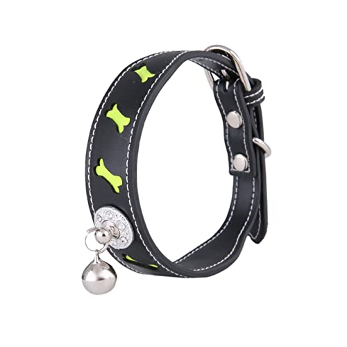 BCOATH 1Stk aus PU- mit Glockenhalsband für Haustiere Kleines Haustierhalsband cutermesserser Verstellbarer Schultergurt Haustier- Hund Black von BCOATH