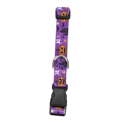 BCOATH 1stk Halloween-Kragen Halloween-Katze Halsring Für Haustiere Kürbis Hundehalsband Halloween-hundehalskette Hundegeschirr Halloween-deko-Kragen Halloween-leinen Polyester Violett von BCOATH