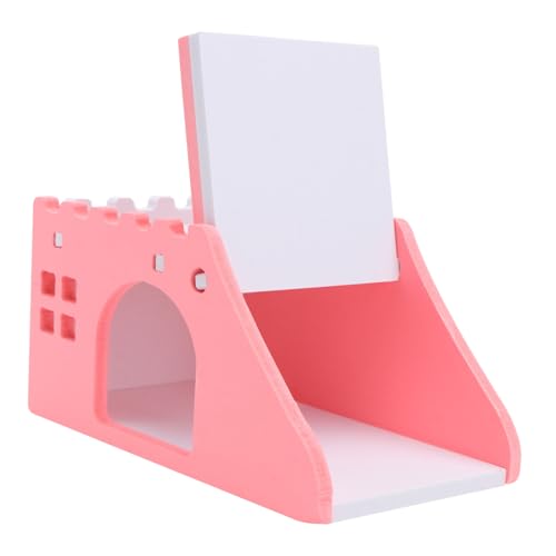 BCOATH 1stk Little Pet Staircase Villa Tiere Spielzeug Hamstervilla Sportspielzeug Haustier Kleintierversteck Hamsterhaus Chinchilla-zubehör Hamsterversteck Igel Zubehör Rosa Hölzern von BCOATH