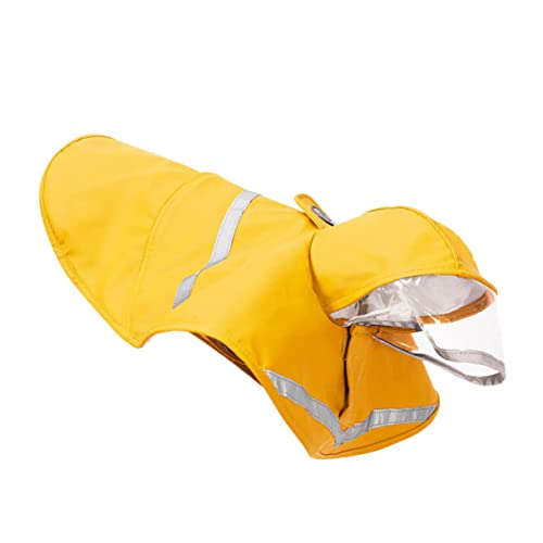 BCOATH 1stk Regenjacke Für Haustiere Hunderegenmantel Regenponcho Mit Kapuze Großer Hund Regenmantel Hunde-Regen-Hoodie Regenmantel Für Haustiere Regenjacke Für Hunde Wimperntusche Yellow von BCOATH