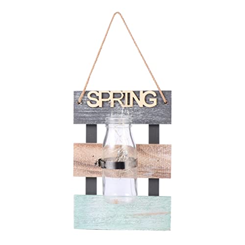 BCOATH 1stk Wandbehang Mit Lampe Vase Retro-anhänger Retro-dekor Wandterrarien Hausdekorationen Für Zu Hause Pflanzterrarien Led-dekor Pflanzen Dekor Hängender Blumentopf Hölzern von BCOATH