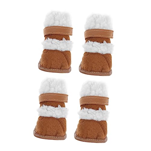 BCOATH 2 Paar Haustier Schneestiefel Welpenstiefel Haustierschuhe Hundestiefel Kurze Haustierstiefel Haustier Winterstiefel Haustier Schneeschuhe Pfotenschutz Chihuahua Stiefel von BCOATH