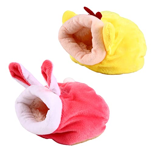 BCOATH Tier Bett Set 2 Pcs Warme Hamster Meerschweinchen Nest Höhle Löcher Haustier Zubehör von BCOATH