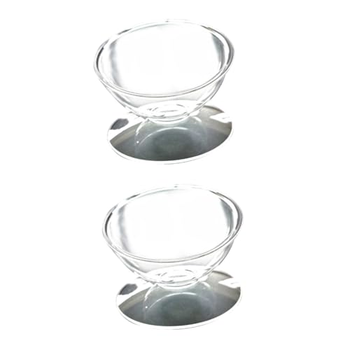 BCOATH 2 STK Hochtransparente Universalschüssel Katzenfutterteller klarer Tierfutternapf pet Water Bowl pet Supplies Futtermittel für Haustiere Futternapf mit Nackenschutz für Haustiere von BCOATH