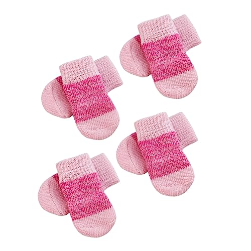 BCOATH 2 Sätze Haustier Socken Elastische Hundesocken Laufsocken Für Welpen Thermische Socken Anti-rutsch-Socke Für Haustiere Bequeme Hundesocken Warme Socken Für Haustiere Rosa Polyester von BCOATH