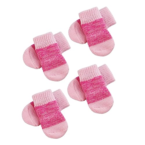 BCOATH 2 Sätze Haustier socken rutschfeste elastische Hundesocken Socken für den Winter tierische bescherung pet paw Haustiere sockenschuhe Bequeme elastische Hundesocken Polyester Rosa von BCOATH