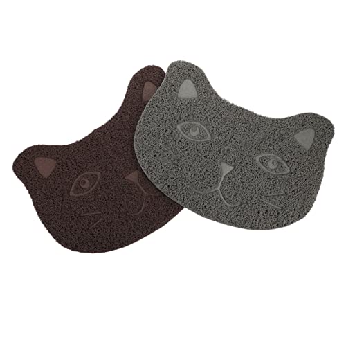 BCOATH Hochelastische PVC-haustiermatten 2er-Pack Katzenstreumatten Futtermatten Für Haustiere Design von BCOATH