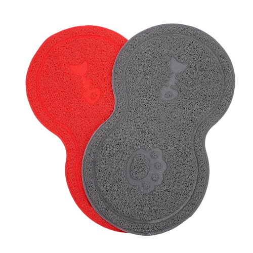 BCOATH 2 STK Katzenstreu Matte Bodenfuttermatte Für Katzen Katzen- Und Hundespielzeug Wasserkissen Für Hunde Tablett Für Hundefutter Futternapf Für Katzen Hund Essen Haustier PVC von BCOATH