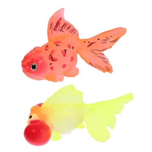 BCOATH 2 Stück Leuchtende Simulierte Goldene Schwimmende Koi Goldfische Realistisch Leuchtende Aquarium Dekoration Künstliche Goldfische Aquarium Schwimmende Goldfische Aquarium von BCOATH