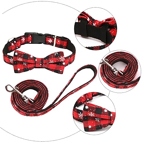 BCOATH 2 Teiliges Haustier Weihnachtsset Haustier Halskette Weihnachts Haustierbedarf Haustier Halskette Verstellbares Halsband Hunde Halskette Haustier Fliegen Hundehalsband von BCOATH