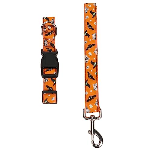 BCOATH 2-in-1-hundehalsband Und -Leine Für Halloween. Verstellbare Haustierhalsbänder Aus Nylon Mit Passenden Mustern Damit Sie Ihr Haustier Leicht Finden. von BCOATH