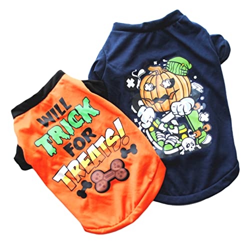 BCOATH 2St Halloween-Haustierhundet-Shirt Haustierparty Halloween-Kostüme für Hunde Halloween Theme Halloween Costume Hundekostüme Halloween-Haustierversorgung Polyester Baumwolle von BCOATH