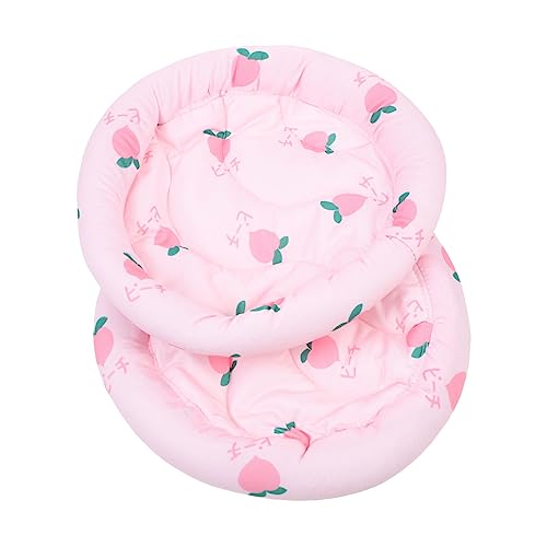 BCOATH 2St Hamster Pad Kreisförmiges Hundebett Kühlmatte für Haustiere Spielzeug Haustiermatte Hamster Schlafmatte Kaninchen-Bodenbelag Kaninchen gefüllte Unterlage PP Baumwolle Rosa von BCOATH