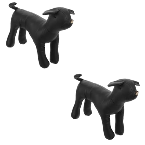 BCOATH 2St Haustiermodell tierkostüme Animal Costume Hundemodell Sitzposition Hundemodell für Kleidung Ausstellungsmodell für Hundekleidung Kleiderständer für Hunde PU-Leder Black von BCOATH