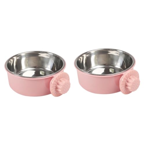 BCOATH 2St Haustiernapf Hundebox Wasserflaschenspender Vogelfutterkäfig für Haustiere Vogelfutterbecher Hundenapf pet Supplies pet Food Container Hundefutter Futternapf für Haustiere Rosa von BCOATH