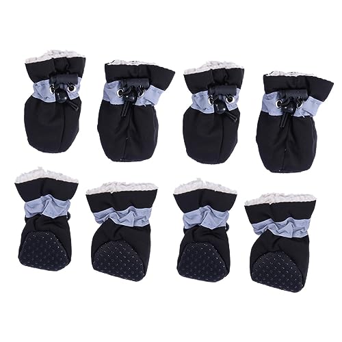 BCOATH 2St warme Hundeschuhe Welpensocken Regenstiefel für Hunde Hundegriff Hundestiefel für kaltes Wetter Welpenschuhe Schuhe für Hunde Dog Shoes Hunde Stiefel warme Haustierschuhe Black von BCOATH