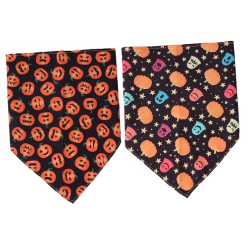 BCOATH 2st Halloween-dreiecksschal Zartes Hundebandana Tragbares Bandana Für Haustiere Waschbare Hundelätzchen Kleine Tennisbälle Für Hunde Kürbis-haustierschal Kätzchen Zubehör Polyester von BCOATH