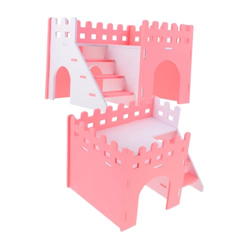 BCOATH 2st Hamstervilla Versteck Für Kleine Haustiere Rattenhaus Hamster-doppeldecker-versteck Rattenversteck Hamsterverstecke Doppelschichtiges Hamsterhaus Hamsterversteck Mit Leiter PVC von BCOATH