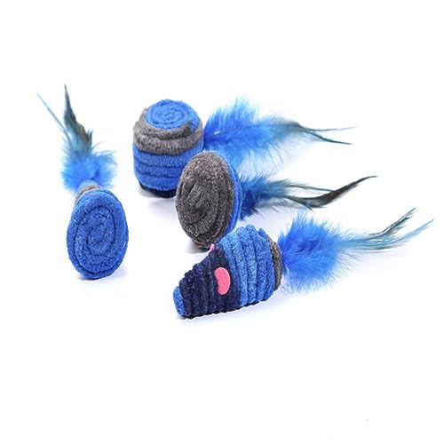 BCOATH 3 STK Lernspielzeug für Haustiere Kitten mockin katzenzubehöhr Toy Set chatot Plush Katzen-Teaser-Spielzeug Katzenspielzeug Rasselspielzeug für Katzen Kauspielzeug Plüschtiere Blue von BCOATH