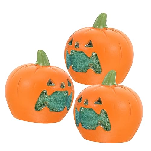 BCOATH 3 Stück Halloween Kürbis Dekoration Harz Miniatur Kürbis Modell Aquarium Layout Kürbis von BCOATH