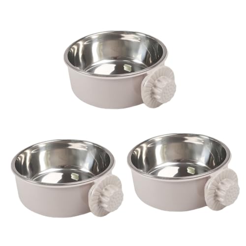 BCOATH 3St Hundefutter edelstahlspüle pet Feeder Tierkäfig-Futterschüssel Wassernapf ohne Verschüttungen für Hunde Haustiernapf Katze Hundenäpfe Zwinger Futterautomat für Haustiere Grey von BCOATH