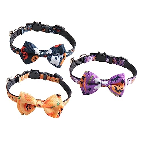 BCOATH 3St Katzenhalsband Halsschmuck für Haustiere Halloween-Hundehalsband Halloween Halskette Choker Halloween dekorativer Glockenkragen Halloween-Kätzchenhalsbänder Polyester von BCOATH