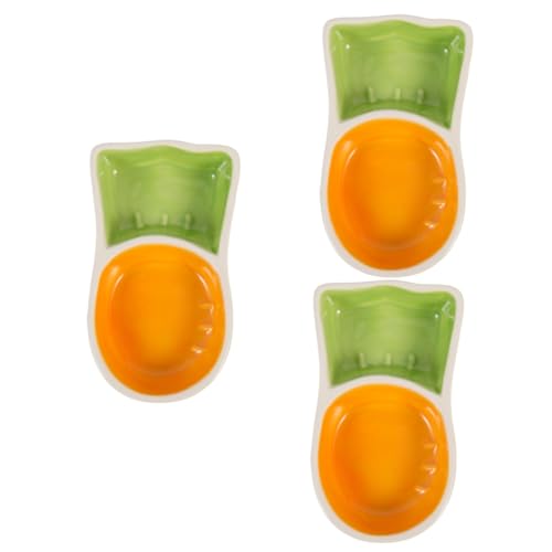 BCOATH 3st Haustiernapf Eichhörnchen-picknicktisch-Feeder Kleiner Tiernapf Meerschweinchen Futter Katzenfutter Feeder in Karottenform Wassernapf Für Welpen Eidechsenschale Keramik Orange von BCOATH