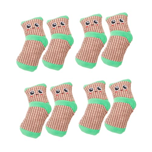 BCOATH 4 Paare Spielzeug Aggressive Kauer Hund Ausgestopfter Zeichentrickfilm Socken Für Katzen Spielsets Für Draußen Cartoon-socken Sockenschuhe Plüsch Sanft Haustier Socken von BCOATH