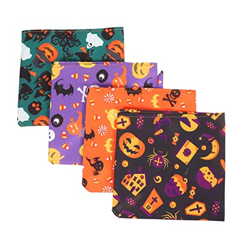 BCOATH 4 Stück Halloween-Dreiecksschal Halstuch für Hunde dekoratives Hundebandana Welpenschal Halloween Costume Halloween Kleidung Haustierzubehör verstellbares Hundehalstuch Polyester von BCOATH