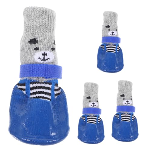 BCOATH 4 Stück Haustierschuhe hundesocken Outdoor hundepflege Hunde Accessoires Socken für mittelschwere Hunde Dog Accessories waschbare Hundesocken Socken für Hund Welpenbedarf Baumwolle von BCOATH