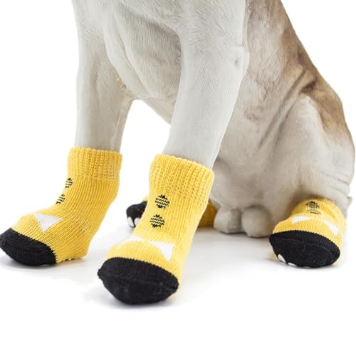 BCOATH Entzückende Hundesocken 4 Stück Haustiersocken für Hunde rutschfeste Hundeschuhe Baumwollschuhe für Welpen Größe einfach zu verwenden von BCOATH