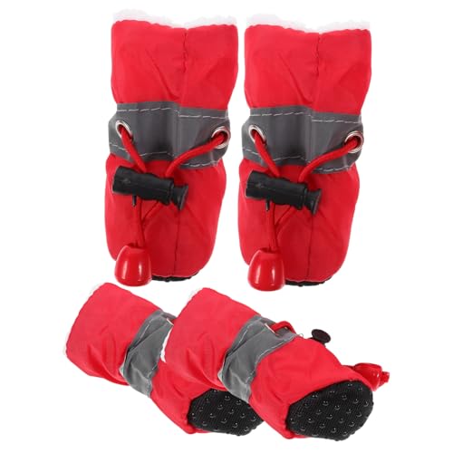 BCOATH Schneestiefel Für Hunde Welpenschuhe Hundestiefel Mit Kordelzug Für Regen Und von BCOATH