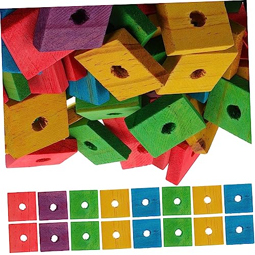 BCOATH 400 STK Holzspäne selber Machen Papagei hängende Spielzeuge Vogelspielplatz papageienspielzeug knete Spielzeug Hamster Spielzeug Zähneknirschspielzeug Papagei-Holzchip-Spielzeug von BCOATH