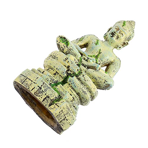 BCOATH Aquarium Buddha Statue Ornament Aquarium-dekor Buda-verzierung Buddha-sammelfigur Buddha-Figur-Statue Aquarien-Buddha-Ornament Aquarium-Modell Betta Skulpturen Reptilienkiste Harz von BCOATH