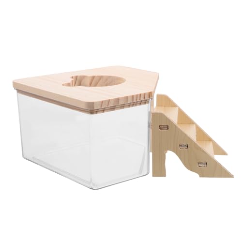 BCOATH Hamster Sandbad Box Mit Rampe Transparentes Sandbad Für Hamster Und Gerbils 2 Teiliges Set Fünfzackige Form Mit Abdeckung Ideal Für Die Hygiene Und Den Spaß Ihres Haustiers von BCOATH