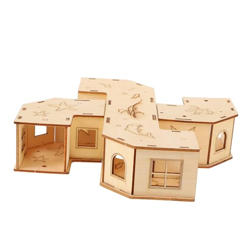 BCOATH Hamster Tunnel Spielzeug Kauspielzeug Holz Spielzeug Hamster Labyrinth Spielzeug Kleintiere Labyrinth Haustier Zubehör von BCOATH