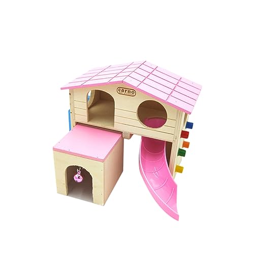 BCOATH Hamsterhaus aus Holz Farbenfrohes Hamsterhaus Kreatives Hamsterspielzeug kleines Haustierhaus meerschweinchen versteck Hamsterversteck Spielzeuge Hamsterhütte aus Holz Bambus von BCOATH