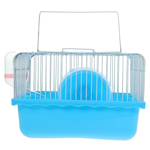 BCOATH Tragbarer Hamster-Reisekäfig mit verstellbarem Gurt Wasserflasche Futternapf idealer Haustiertransporter für Kleintiere wie Hamster Rennmäuse Mäuse Igel von BCOATH