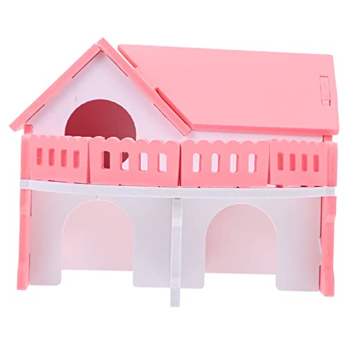 BCOATH Hamsternest Hamster-verstecknester Kleintierhaus Hamsterversteck Rattenhamster Hausbett Rattenhaus Hamsterhaus Kleines Haustier Meerschweinchen Spielzeug Hamsterbett Rosa Plastik von BCOATH