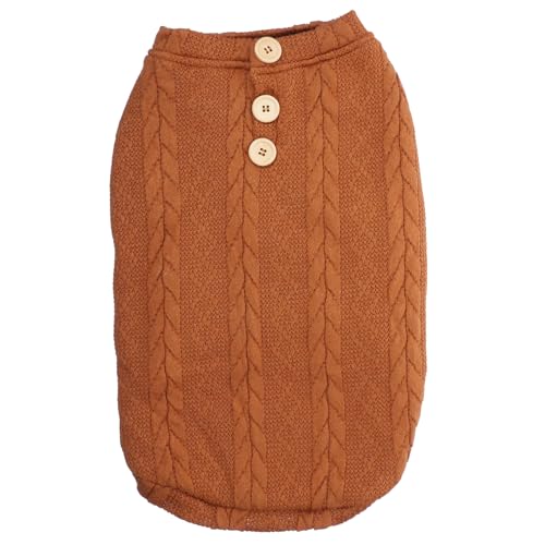 BCOATH Haustier-Pullover Haustier-Winterjacke Kleidung für Katzen, kleine Hundekleidung Haustier warm hundemantel Dog Raincoat Hundepullover Hund gestrickter Pullover Inneres Vlies Coffee von BCOATH