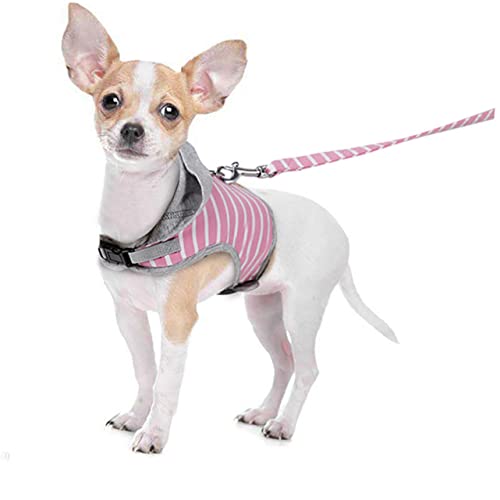 BCOATH Haustier-Pullover gehendes Hundegeschirr Katzengeschirr Weste für Haustiere cat Harnesses katzenhalsband Geschirr und Leine für Haustiere Katzen Leine Reine Baumwolle Rosa von BCOATH