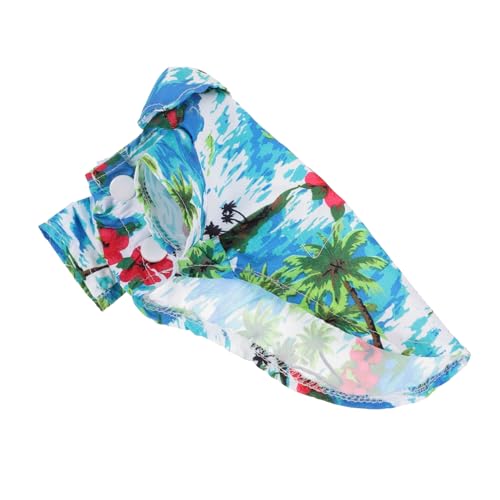 BCOATH Haustier-Outfits für Hunde Hemd im Hawaii-Stil Sommerkleidung für Welpen einfaches An- und Ausziehen von BCOATH