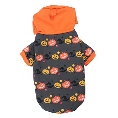 BCOATH Haustierhundehalloween-Sweatshirt Kleine Hundekleidung Hunde-Halloween-kostüm Halloween-haustierkleidung Katzen-kürbis-Outfit Süße Hundekostüme Welpen-Shirt Hundeweste Orange von BCOATH