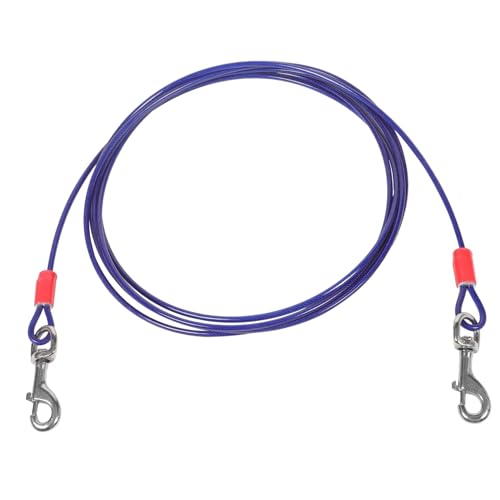 BCOATH Haustierleine Outdoor-welpenlaufkette Hundekette Hundeleine Hund Seil Ausbinden Hundelaufkabel Laufleine Für Welpen Hundeläufer Kabel Camping-hundeausrüstung Blue Stahldraht von BCOATH