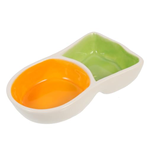 BCOATH Haustiernapf pet Bowl keramikschüsseln Meerschweinchen Futternapf Hamster Schüssel Rattenfutter Häschen-Feeder Katzenfutter meerschweinchen Gericht Hamsterschale aus Keramik Orange von BCOATH