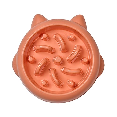 BCOATH Hund Reis schüssel Katze langsam füttern Spielzeug für Haustiere Welpe slowcooker Slow Cooker Hundenäpfe Hundefutter-Puzzle-Feeder Langsamer Futternapf für Hunde Plastik Orange von BCOATH