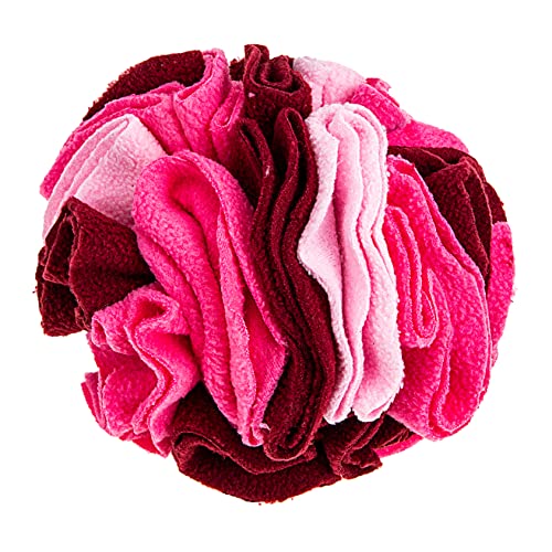 BCOATH Hundeschnüffelball Zahnspielzeug Für Kätzchen Ballspielzeug Für Hunde Schnüffelball Für Hunde Kätzchen Spielzeug Leckerli-Ball Für Hunde Kugelspender Behandeln Polarfleece Rosy von BCOATH